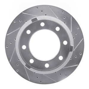 Ford F-350 Super Duty Brake Rotor (1) - Rear Right - R1 Concepts - Drilled & Slotted - Silver - `11-`22
